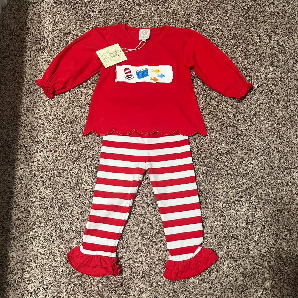 Little bear smocks Dr. Seuss outfit